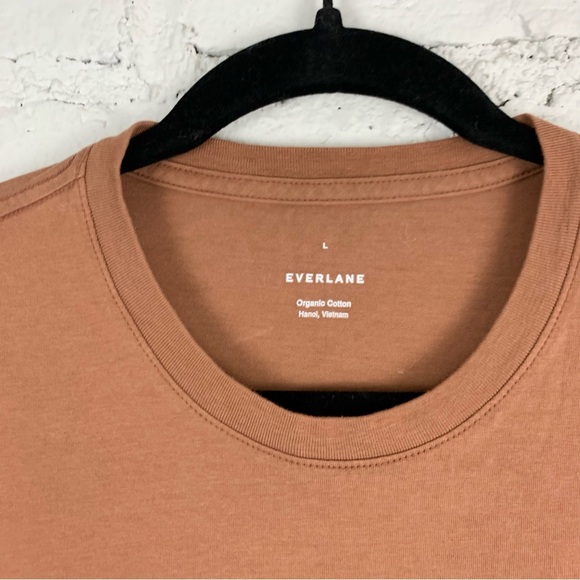 Everlane Uniform Organic Cotton Short Sleeve Crew Neck Tee Shirt Terracotta L - Picture 3 of 7